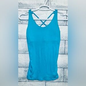 Ivivva Keep On Glowing Tank Blue/Grey 12 Built in Bra
